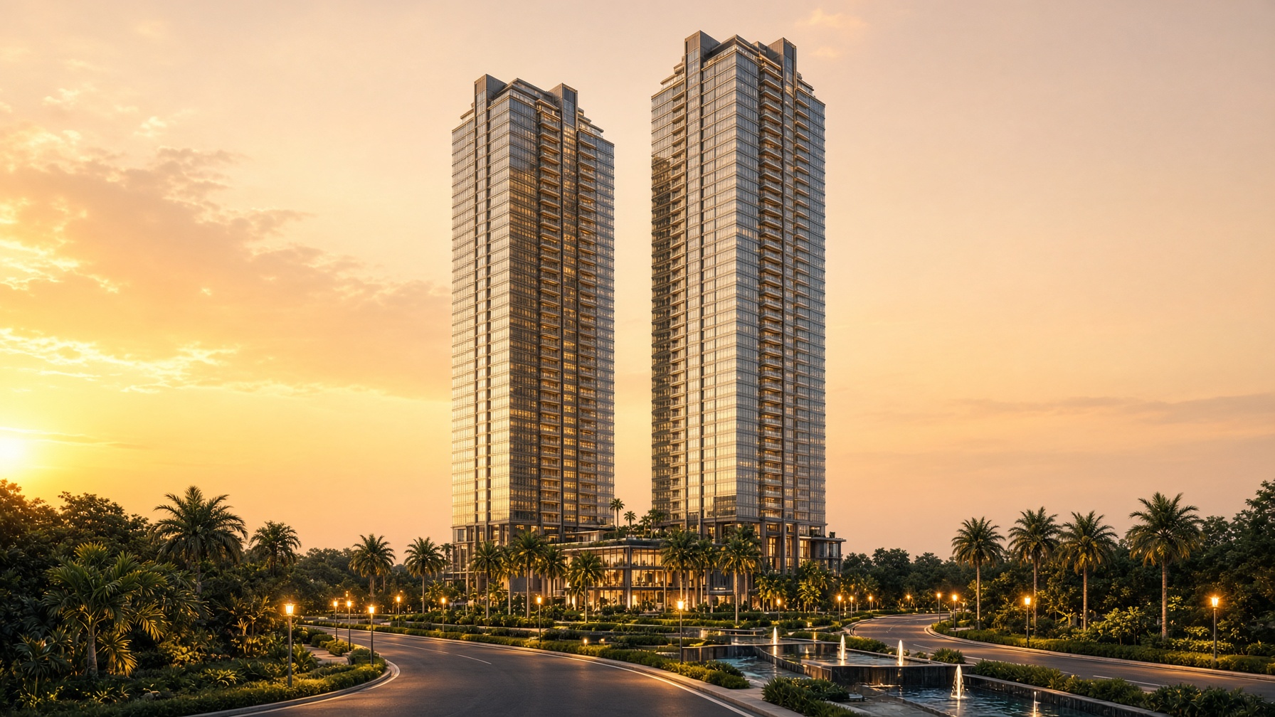 Luxury high-rise towers at Aspire Centurian Park